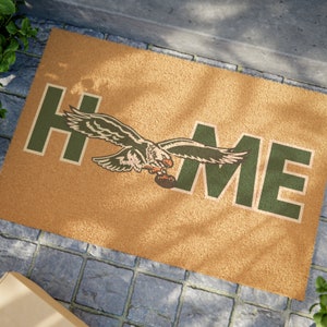 Eagles Philadelphia Football Jalen Hurts Season Welcome Mat, Football Fan Door Mat , Sports Welcome Mat, Funny Football Mat 24x16