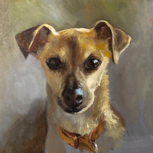 Oil painting of YOUR dog, ready to hang. Custom hand crafted art to memorialize your Good Dog or gift to a loved one. image 8