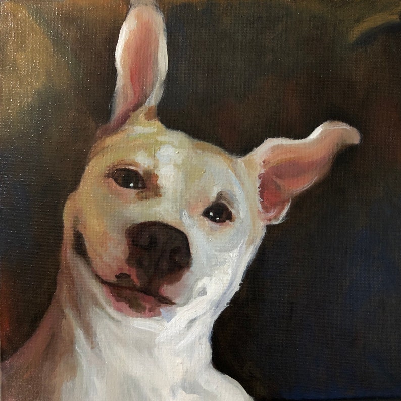 Oil painting of YOUR dog, ready to hang. Custom hand crafted art to memorialize your Good Dog or gift to a loved one. image 6