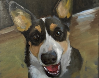 Oil painting of YOUR pet ready to hang. Custom hand crafted art to memorialize your Good Dog (or cat!) or gift to a loved one.