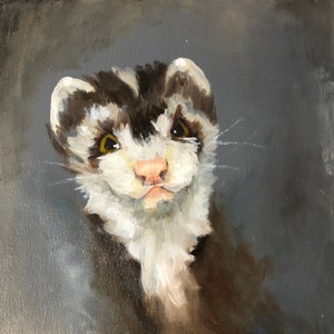 Ölgemälde von DEINEM Haustier. Handgefertigte Kunst zum Gedenken an eine Katze, einen Hund, ein Frettchen, ein Häschen, eine Schlange, ein Opossum, einen Papagei, ein Schwein, ein Pferd ... Bild 1