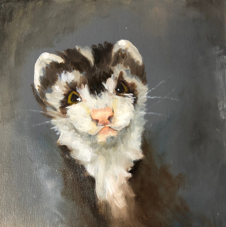 Ölgemälde von DEINEM Haustier. Handgefertigte Kunst zum Gedenken an eine Katze, einen Hund, ein Frettchen, ein Häschen, eine Schlange, ein Opossum, einen Papagei, ein Schwein, ein Pferd ... Bild 1