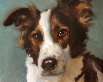 Oil painting of YOUR dog, ready to hang. Custom hand crafted art to memorialize your Good Dog or gift to a loved one.