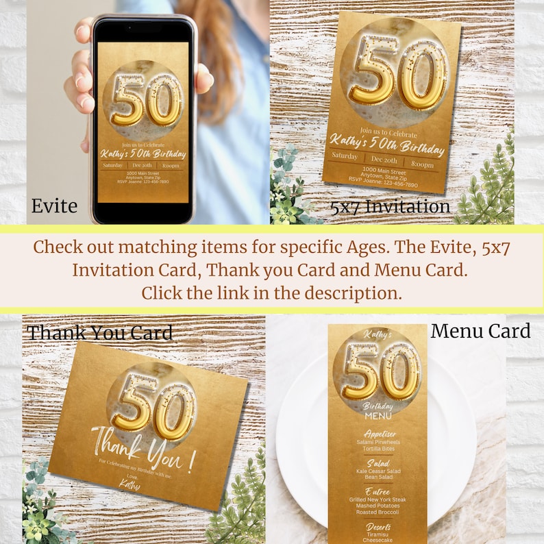 Gold 40th Birthday Menu Slim Party Menu Table Decor - Etsy