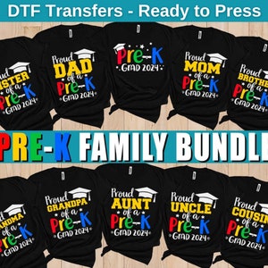 Pre-K Graduation 2025, 2026 DTF Transfers: Family Bundle Ready to Press