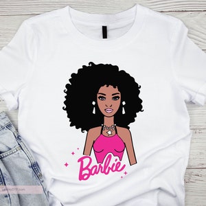 Hello My Name Is Barbie, Pink Iron on Vinyl for White Shirts Only 4x4