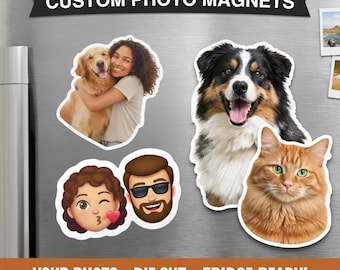 Custom Shape Photo Magnets | Die-Cut magnets | Personalized gifts | fridge decor