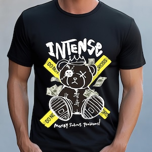 Teddy Bear DTF Transfer: Streetwear Graffiti Urban Design