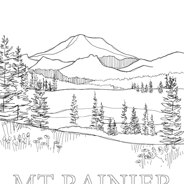 Mt Rainier DIY Watercolor Kit - DIY Paint Kit - Girls Night Paint Night - Learn to Paint - Travel Gift - National Park Art - Christmas Gift