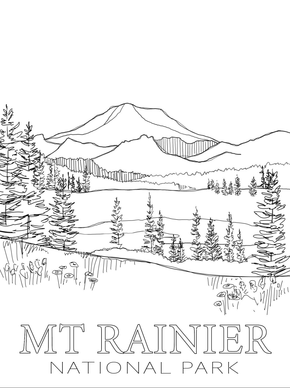 Mt Rainier DIY Watercolor Kit DIY Paint Kit Girls Night Paint Night Learn to Paint