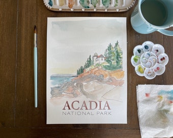 Acadia DIY Watercolor Kit - Couples Date Night Activity - Learn to Paint - Christmas Gift for Art Lovers - Gift for Creative Men