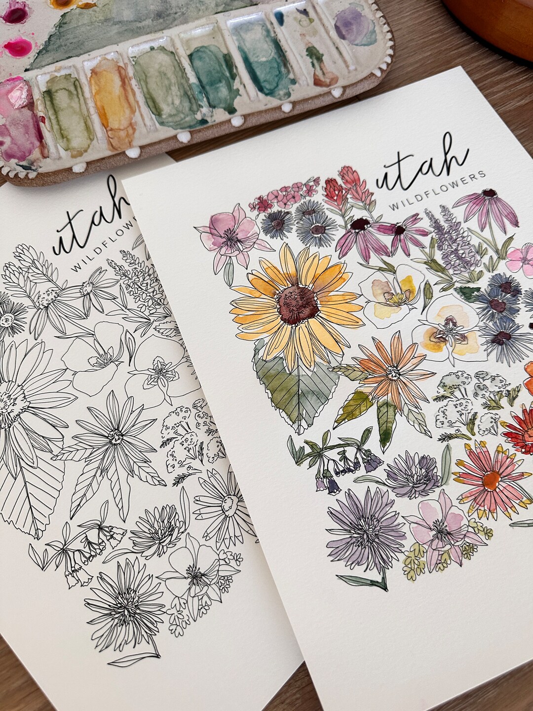 Utah State DIY Watercolor Kit DIY Paint Kit Date Night Paint Night