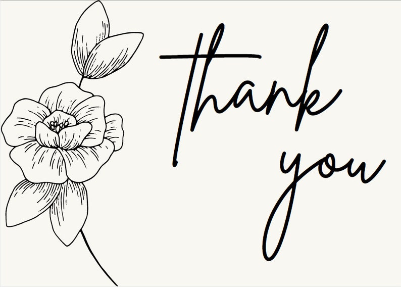 PRINTABLE Thank You Card Etsy