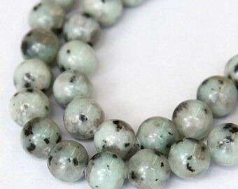 Kiwi Jasper Gemstone Beads | Natural Stone Beads | 4mm 6mm 8mm Smooth Round Beads | 1mm hole | Wholesale Supply Beads | 15" Strand