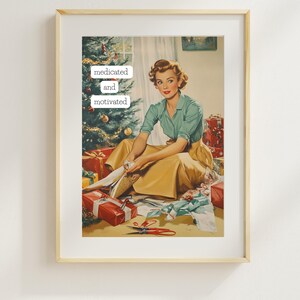 Retro Prints, Digital Downloads, 1950&#39;s Retro Wall Art, Vintage Humor Decor, Family Christmas Art, Holiday Prints, Living Room Decor, Retro