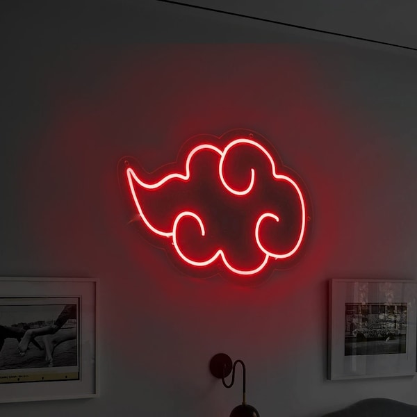 Anime Red Cloud Neon Sign, Led Light Neon Sign Slaapkamer, Kinderkamer Neon, Party Wall Decor, Op maat gemaakt cadeau, Neon Sign Art, Wall Art