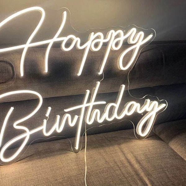 Happy Birthday Led Neon Sign, Happy Birthday Yard Sign, Custom Neon Sign, Birthday Neon Sign, Birthday Decoration, Led Sign Party