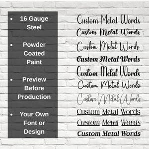 Custom Metal Words, Your Custom Text, Business Sign, Nursery Sign, Metal Letters, Personalized Wall Art, Custom Gifts