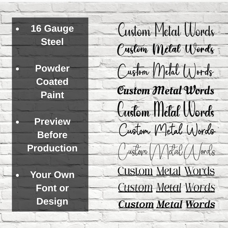 Custom Metal Words, Your Custom Text, Business Sign, Nursery Sign, Metal Letters, Personalized Wall Art, Custom Gifts