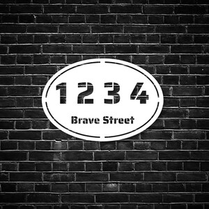 Custom Oval Metal Address Sign, Outdoor House Number Plaque, Weatherproof, Laser Cut