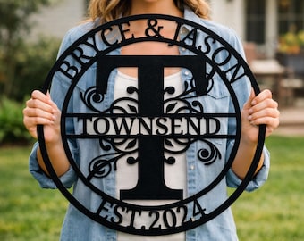 Personalisierte Metall Familie Name Zeichen, benutzerdefinierte Nachname, Housewarming Geschenk