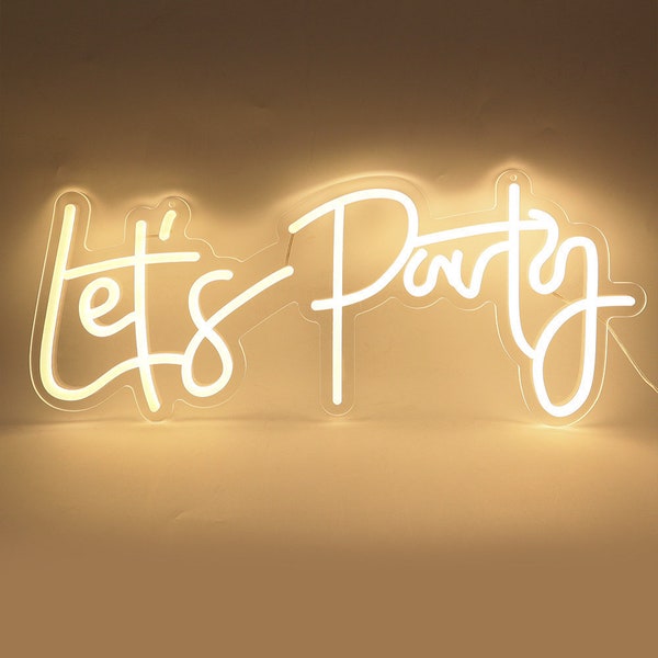 Lets Party Neon Sign, Lets Party Led Light, Neon Sign Wedding Party, Led Decoration Home, Pool Bar Birthday Party Decor