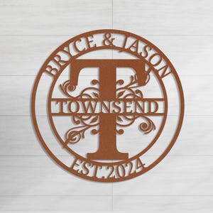 Personalized Metal Family Name Sign: Custom Wall Art