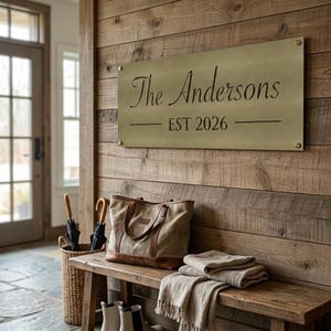 family name sign, custom metal sign, personalized sign, last name plaque, outdoor wall sign, housewarming gift, wedding gift, family plaque, metal name sign, address sign, farmhouse decor, standoff sign, custom home decor