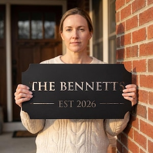 custom family sign, metal name sign, family name sign, last name sign, est sign, wedding gift, housewarming gift, outdoor name sign, rustic wall decor, personalized sign, farmhouse sign, metal wall decor, custom plaque