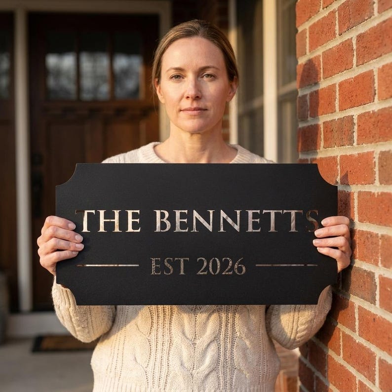 custom family sign, metal name sign, family name sign, last name sign, est sign, wedding gift, housewarming gift, outdoor name sign, rustic wall decor, personalized sign, farmhouse sign, metal wall decor, custom plaque