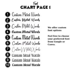 Anpassade metallord, din text, personlig väggkonst, barnrumsdekor, företagsskylt bild 5
