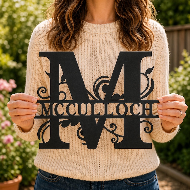 Personalized Metal Name Sign, Custom Last Name, Family Wall Art, Door Hanger, Housewarming Gift