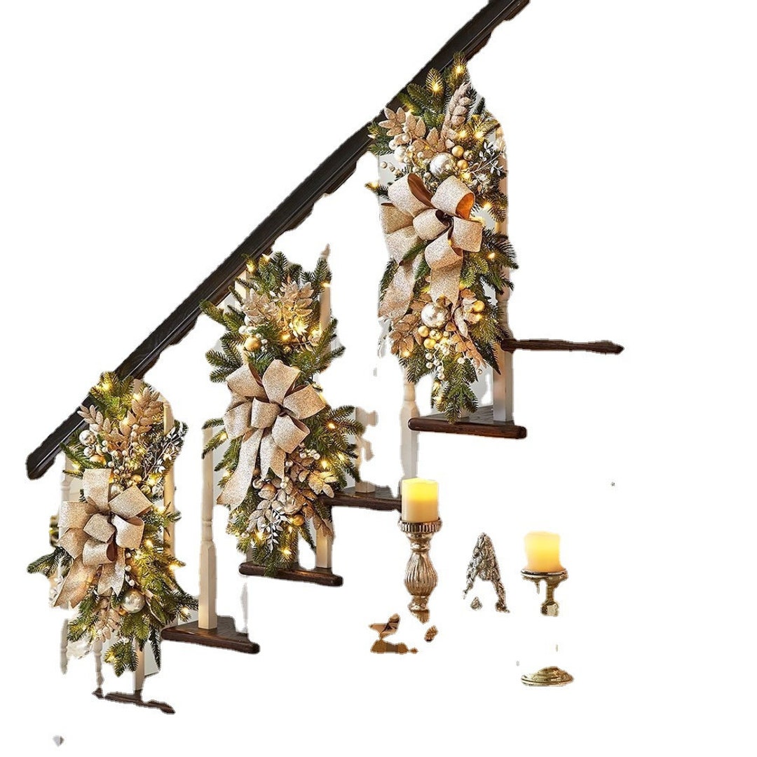 Artificial Christmas Swags Stairs Christmas Garland Wreath Etsy