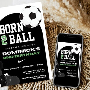 2a invitación de cumpleaños niño imprimible, invitación de cumpleaños de fútbol, invitación editable, fiesta temática de fútbol, invitación de cumpleaños deportivo