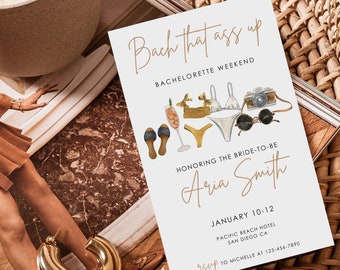 Bach That Ass Up Bachelorette Party Evite Template (Digital Download)