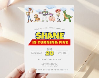 Toy Story Birthday Invitation Template, Toy Story Invitation, Toy Story Party, To Infinity Birthday, 5th Birthday Invite, Editable Invite