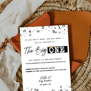 Notorious One Birthday Invitation Canva Template, Notorious One Bday Invitation, First Birthday Invitation, First Bday Invite, 1st Bday Boy