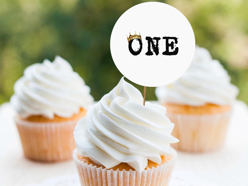 The Big One Birthday Cupcake Toppers Template, the Big One Cupcake