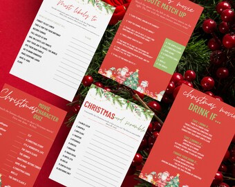 Holiday Party Games, Christmas Party Games, Holiday Games Bundle, Editable Holiday Party Games, 10 Holiday Party Games, Printable Party Game