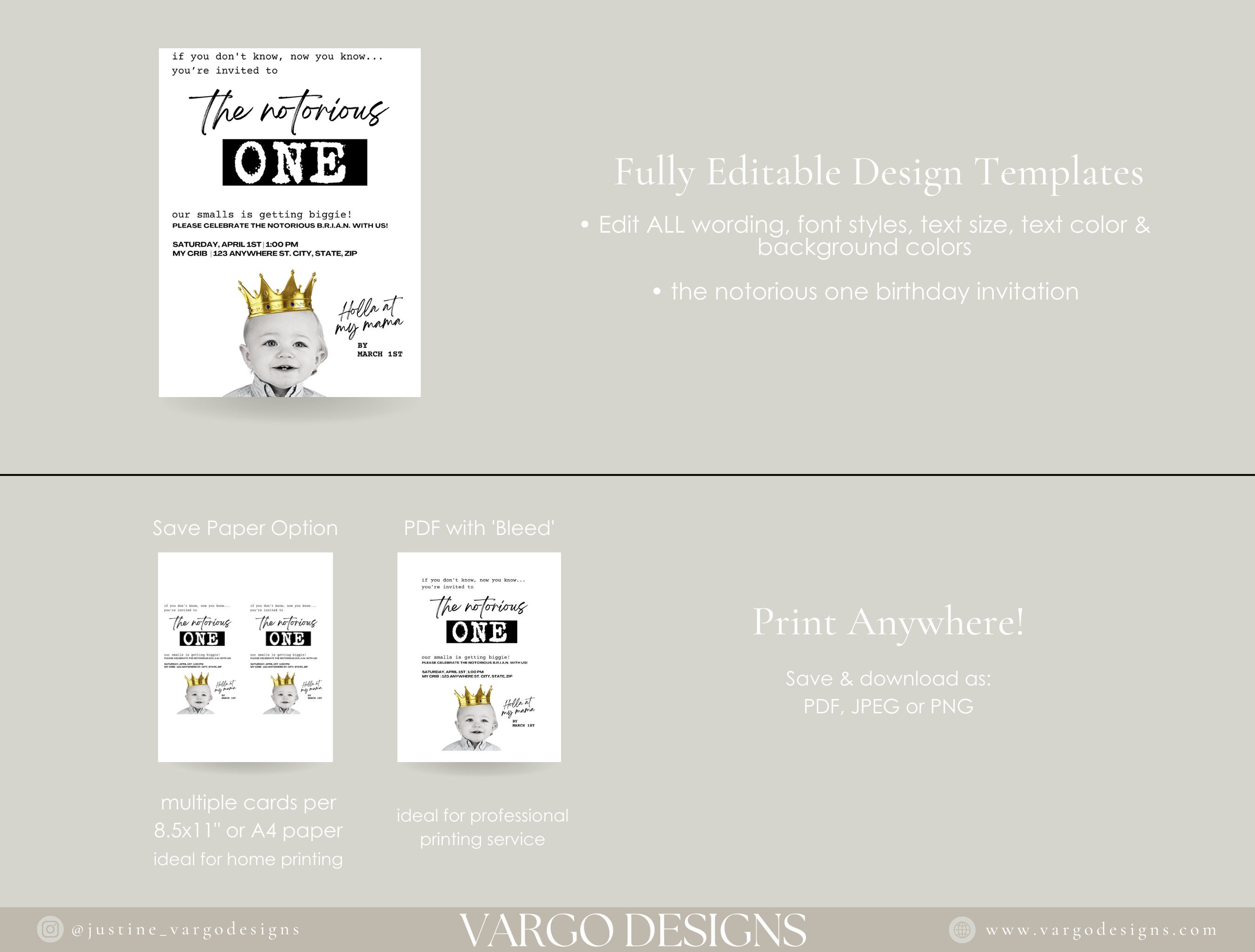 The Big One Birthday Invitation Template Notorious One Birthday