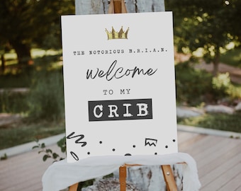 The Big One Birthday Welcome Sign Template, Notorious One Birthday Decor, First Birthday Decor, First Bday Welcome Sign, 1st Bday Sign