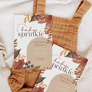 Fall Baby Sprinkle Baby Sprinkle Invitation Fall Baby Boy Sprinkle Autumn Baby Sprinkle Baby Sprinkle Invitation Boy Boho Baby Sprinkle