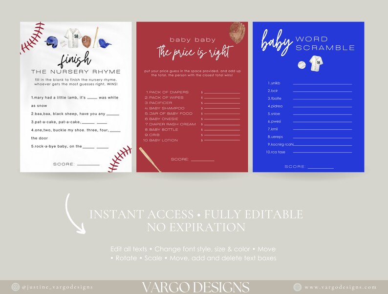 Baseball Baby Shower Games Baseball Party Game Baseball Baby Etsy