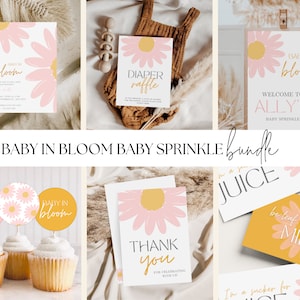 Faire-part de fête prénatale bébé en fleurs, faire-part bébé en fleurs, invitation à une fête prénatale, lot d'éclaboussures pour bébé, impression à la demande, jeu de fête prénatale