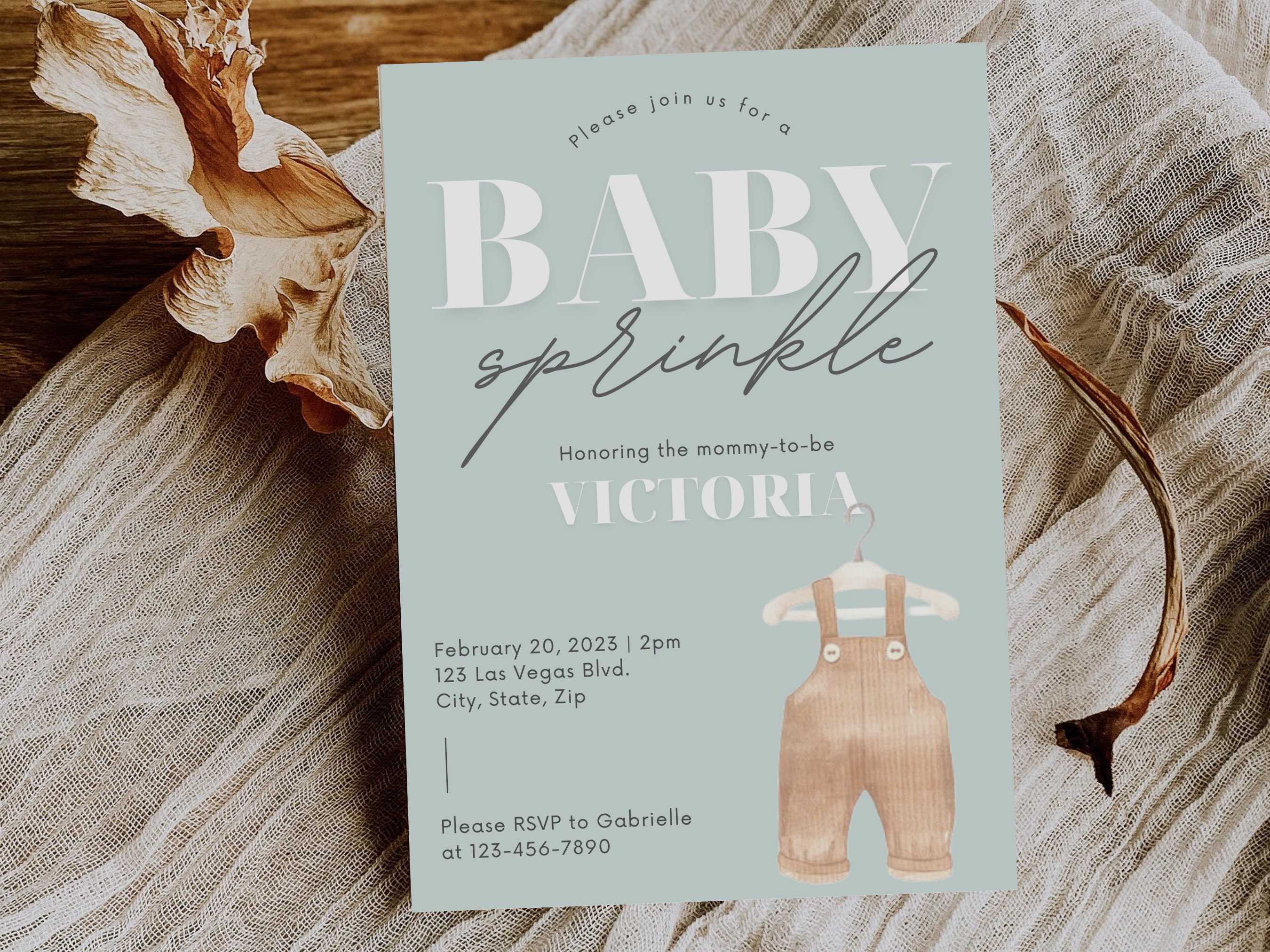 Baby Boy Sprinkle, Baby Sprinkle Invite, Sprinkle Invitation, Sage ...