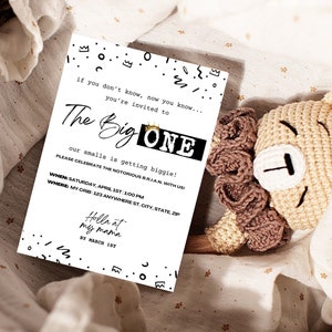 Notorious One Birthday Invitation Canva Template, Notorious One Bday Invitation, First Birthday Invitation, First Bday Invite, 1st Bday Boy