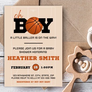 Basketball Baby Shower, Basketball Baby Shower Einladung, A Little Baller is on the way, Baby Sprinkle Boy, Basketball Windel Tombola Card