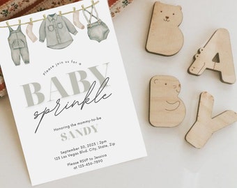 Baby Shower Evite, Baby Boy Sprinkle Invitation, Baby Sprinkle Invitation, Boy Baby Sprinkle, Minimal Design Boy, Sprinkle Invite Boy