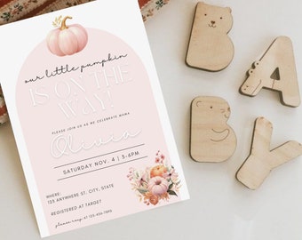 Editable Pumpkin Baby Sprinkle Invitation, Baby Shower Evite Fall, Fall Sprinkle Invitation, Baby Sprinkle Pumpkin Instant Download Template