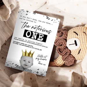 The Notorious One Birthday Invitation Template: First Birthday (Digital Download)